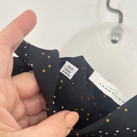 Equipment Femme Inisse Blouse Button Down Long Sleeve Women's XXS Black Pattern - Picture 13 of 13